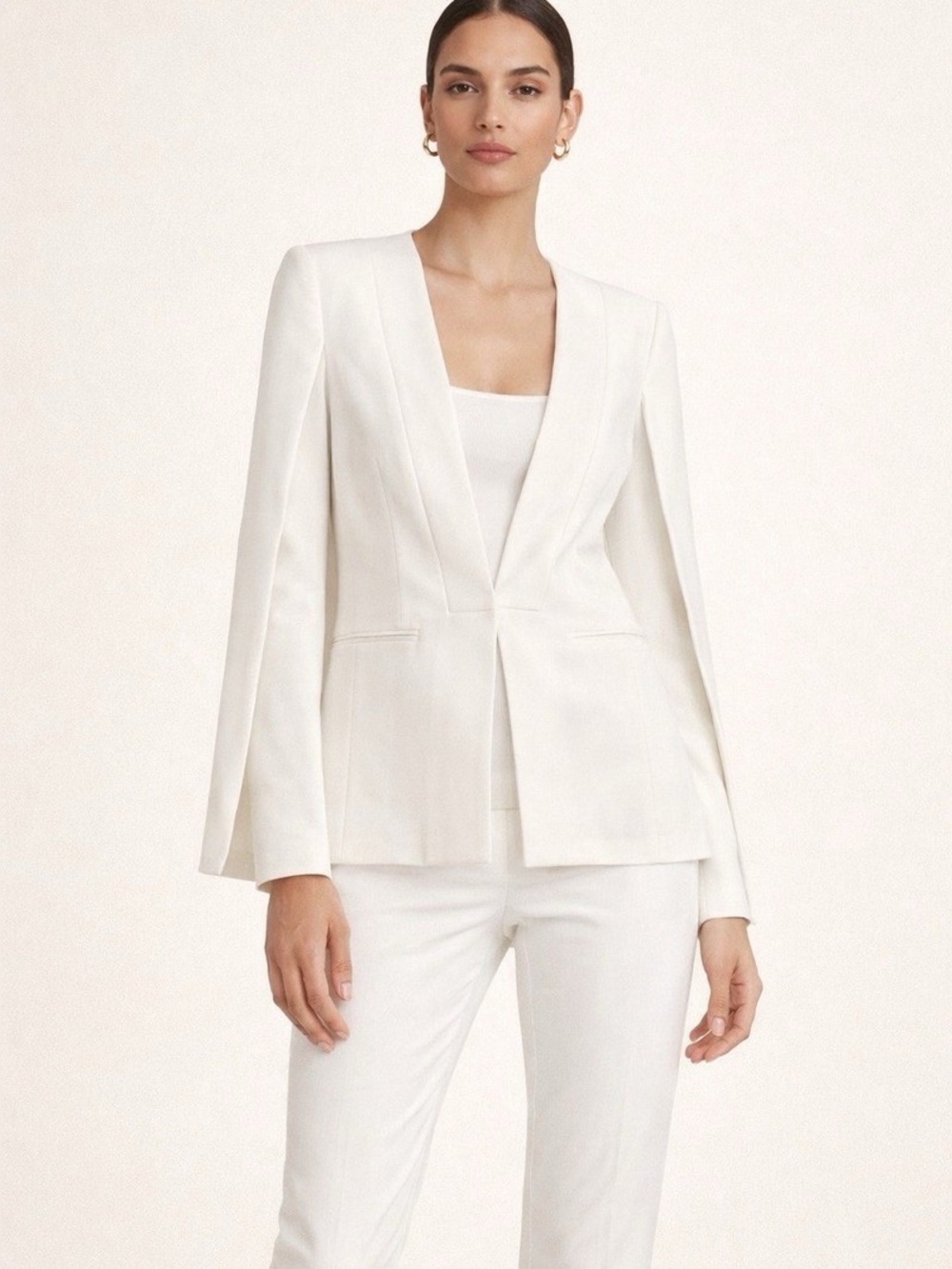 BCBGMAXAZRIA Off White Open Front Blazer Size Small NWT